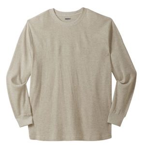 NIB KingSize Waffle-Knit Thermal Crewneck Tee in Heather Oatmeal Size 4X Big